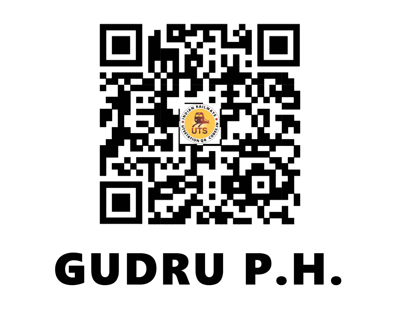UTS QR Code for GUDRU P.H. - GDU - SB (MADHYA PRADESH)